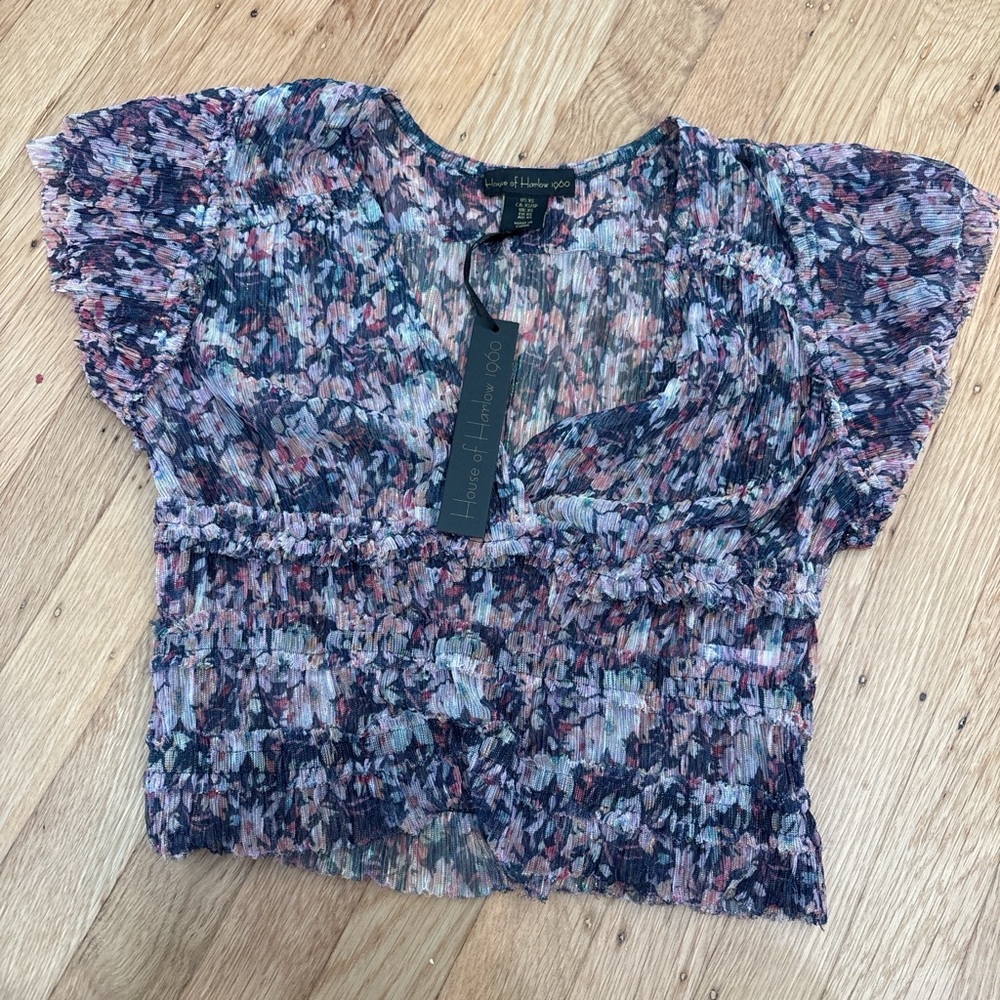 House of Harlow 1960 Multicolor Smocked Blouse